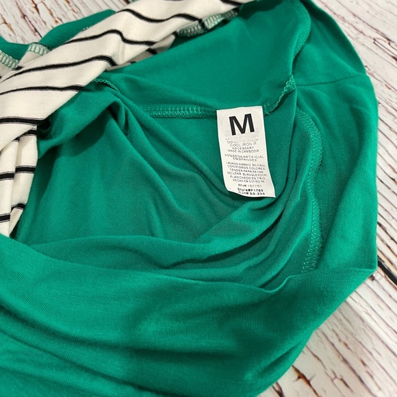 Green with black/white stripe tunic shirt - Picture 2 of 5
